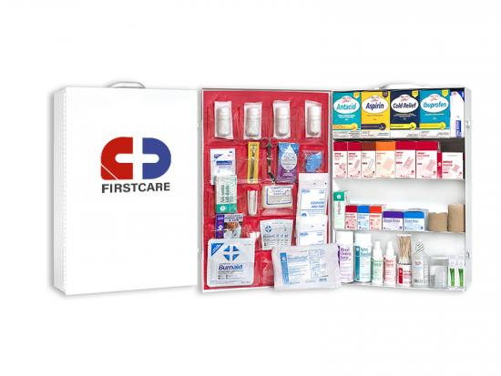 Wall mounted first aid station